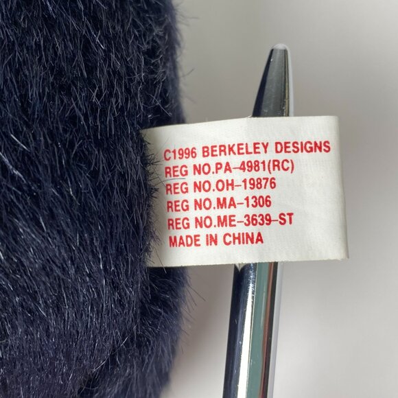 Vintage 1996 Black Bear Plush Stuffed Animal Sitting Berkley Designs 5.5" - Picture 6 of 6